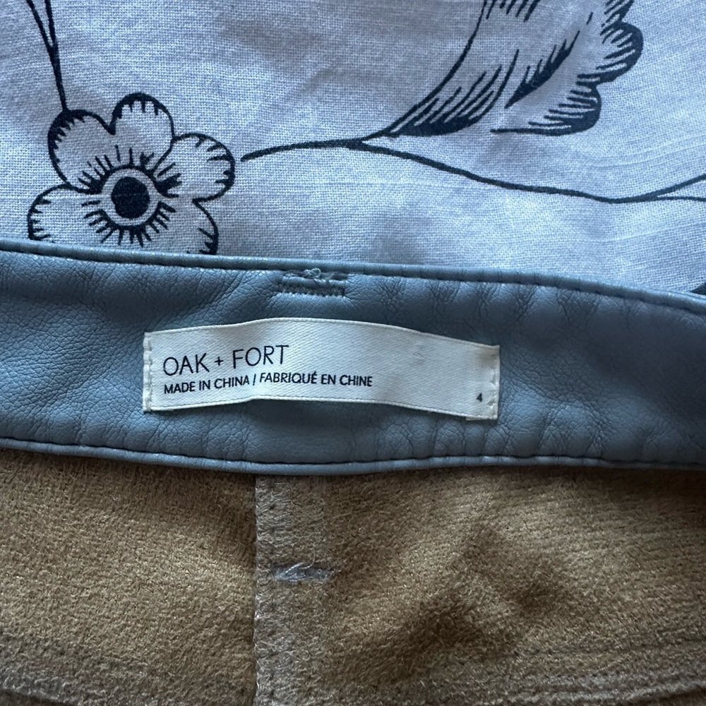 OAK + FORT Women's Straight Leg Pants - Gray and Tan